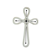 16 Inch Wooden Metal Scroll Cross Wall Hanging Home Decor Modern Decorative Art - £23.73 GBP