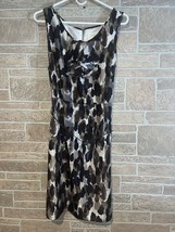 Kate Spade Rhea Ruffle Neck Ink Blot Midnight Silk Belted Dress Size 8 - £59.35 GBP