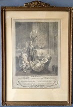French Antique 18th century S. Freudenberger &quot;La Soiree D&#39; Hyver&quot; Engraving.  - £583.52 GBP