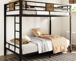Twin Over Twin Bunk Bed With Rustic Wooden Accents, Sturdy Metal Frame, ... - $370.99