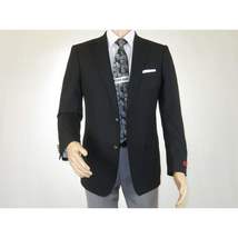 Men's RENOIR Classic Blazer Jacket 100% Wool Single breasted Notch 509-1 Black image 3