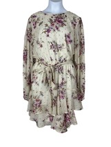 City Studios Womens Juniors Floral Belted Tiered Dress Size Small Ivory ... - £15.45 GBP