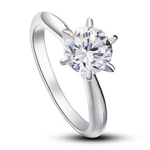 1.25Ct 6 Claw Round Solitaire Created Diamond 925Silver Sterling Engagement Ring - £50.51 GBP
