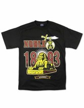 Noble Mystic Shrine Short sleeve shirt Mason Masonic Black Short Tee AEA... - $19.60