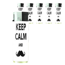 Butane Refillable Electronic Lighter Set of 5 Mustache Design-009 - £12.47 GBP