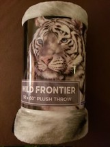 Wild Frontier White Tiger 50&quot; X 60&quot; Blanket Throw by artist Val Warner *NEW* - £14.74 GBP