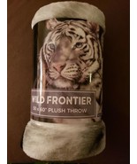 Wild Frontier White Tiger 50&quot; X 60&quot; Blanket Throw by artist Val Warner *... - £14.60 GBP
