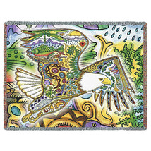 72x54 BALD EAGLE Bird Native American Southwest Tapestry Afghan Throw Bl... - £50.58 GBP