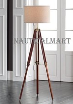  NauticalMart Designer Cherry Finish Tripod Floor Lamp For Living Room  - $140.00
