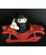 Fisher Price Vintage 1980s Little People Red Motorcycle &amp; Race Car Driver - €14,97 EUR