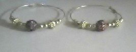 GOLD PLATED HOOP EARRINGS WITH CLUSTERS - $9.00