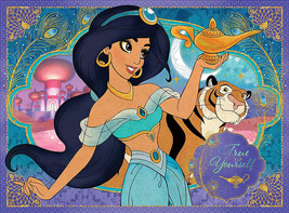 Framed Canvas Art Print Painting Disney Princess Jasmine Aladdin Lamp Rajah - £31.57 GBP+