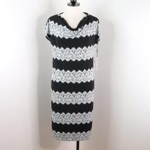 New Vicky Tiel Women&#39;s M Black &amp; White Lace Stripe Polyester Stretch Dress - £15.84 GBP