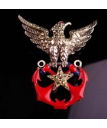 Vintage military brooch - ww11 1940 vintage patriotic brooch - eagle anchor Navy - £184.17 GBP