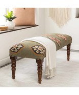 Handwoven Oslob Rustic Patterned Wood Stool in Dark Brown - $6,992.59 MXN