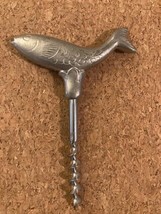 Vintage Fish Pewter Corkscrew Designed by Just Andersen Denmark Wine Opener - $39.74