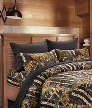 22 Pc Black Camo Queen Mixed Size Set!! Sheet Curtain Camouflage King Comforter - £117.91 GBP