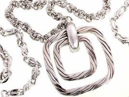 Vintage RETRO Large Silver Tone Triple Heavy Chain  Braided Steel Fob 1960s - $842.41 MXN
