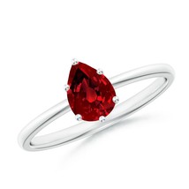 ANGARA Lab-Grown Ct 0.8 Ruby Solitaire Engagement Ring in 14K Solid Gold - £606.67 GBP
