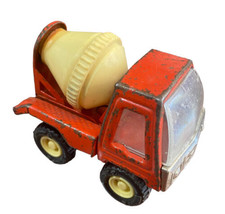 Vintage Buddy L Cement Mixer Metal Tin Hong Kong Red Toy Work Truck - £5.16 GBP