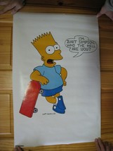 Bart Simpson Poster Skateboard Who The Hell Are You Simpsons Vintage - £70.28 GBP