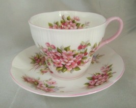 Vintage ROYAL ALBERT Bone China APPLE BLOSSOM Pink Floral Tea Cup &amp; Sauc... - £21.50 GBP