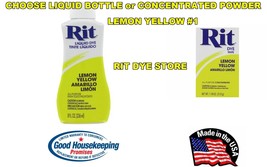 LEMON YELLOW #1 RIT Fabric DYE choose Liquid Bottle or Powder Concentrat... - $16.38+