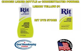 LEMON YELLOW #1 RIT Fabric DYE choose Liquid Bottle or Powder Concentrate box - £13.06 GBP+