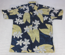 KAHALA Mens Shirt (L) Hawaiian Cotton Lawn Orchid Floral Graphic Print Made USA - £18.69 GBP