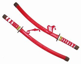 2 RED PLASTIC DRAGON NINJA SWORDS play toy sword ninga items costume new... - $6.75