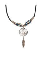 Vintage Boho Dreamcatcher Feather Indian Tribal Choker Necklace Womens J... - $27.61 CAD