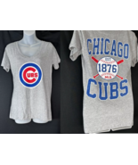 MLB Campus Lifestyle Womens Grey Chicago Cubs Double Sided T-Shirt Size M - $12.99