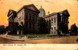 St. Joseph,MO Court House Buchanan County Missouri Vintage 1908 Postcard bk45 - £2.32 GBP