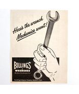 1948 Billings &amp; Spencer Co Mechanics Wrench Advertisement Vintage Tools ... - €17,04 EUR
