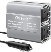 Yinleader 150 W Power Inverter Dc 12 V To 110 V Ac Car Charger Converter With - £25.25 GBP