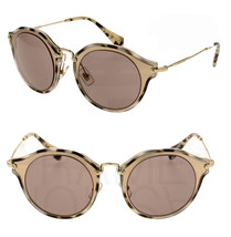 MIU MIU NOIR 51S Sand Havana Rose Gold Sunglasses Cat Eye Women MU51SS Butterfly - £158.76 GBP