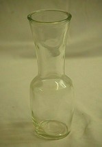 Old Vintage 9&quot; Clear Glass Wine Carafe Decanter Bar Barware Unknown Maker - $14.84