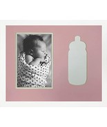 Children&#39;s Pink Baby Bottle Infant Girl White Wood Photo Frame 8x10 Hold... - $28.50