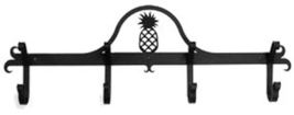 Village Wrought Iron Hat &amp; Coat Rack Towel Rack Pineapple - $65.99
