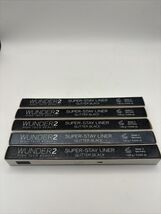 5 pack Wunder2 SUPERSTAY Waterproof Eye Liner Makeup Pencil | Glitter Black - $14.75