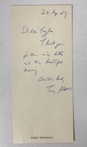 Tony Randall (d. 2004) Signed Autographed Vintage 3.5x8 Bookmark - £15.72 GBP