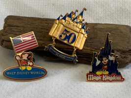 Disney Trading Pin Lot Pinbacks Mickey Mouse Magic Kingdom Walt Disney World - $29.95