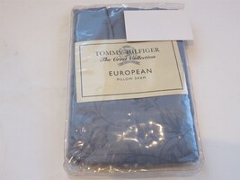 1 Tommy Hilfiger Crest Damask Euro Sham Slate Blue NIP - €29,63 EUR
