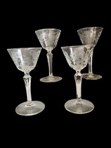 Glenmore Champagne Tall Sherbet by Libbey Glass 6 inch Etched Grey Dot F... - $27.12