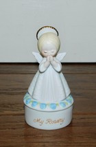 George Good &quot;My Rosary&quot; Holder Porcelain Trinket Box Angel Figurine VNTG! - $11.87