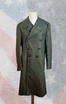 Original WW2, 2nd Marines, Serge Green Winter Wool Service Uniform Long Overcoat - £204.94 GBP