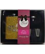 Rise And Shine Ladies Gold Glitter 4 Piece Flask Gift Set - $36.10 CAD