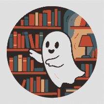 Ghost in the library - Cross Stitch Pattern PDF - Instant Download - $5.00