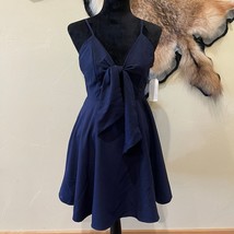 NWT GB Giani Bini Medium Bow Front Cutout Spaghetti Strap Navy Blue Dress - $22.52