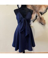 NWT GB Giani Bini Medium Bow Front Cutout Spaghetti Strap Navy Blue Dress - $22.52